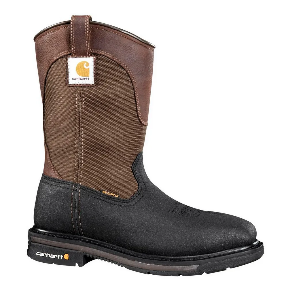 11-INCH MUD WELLINGTON SQUARE STEEL TOE BOOT - BRNBLK-Brown And Black Lthr | Carhartt CMP1258