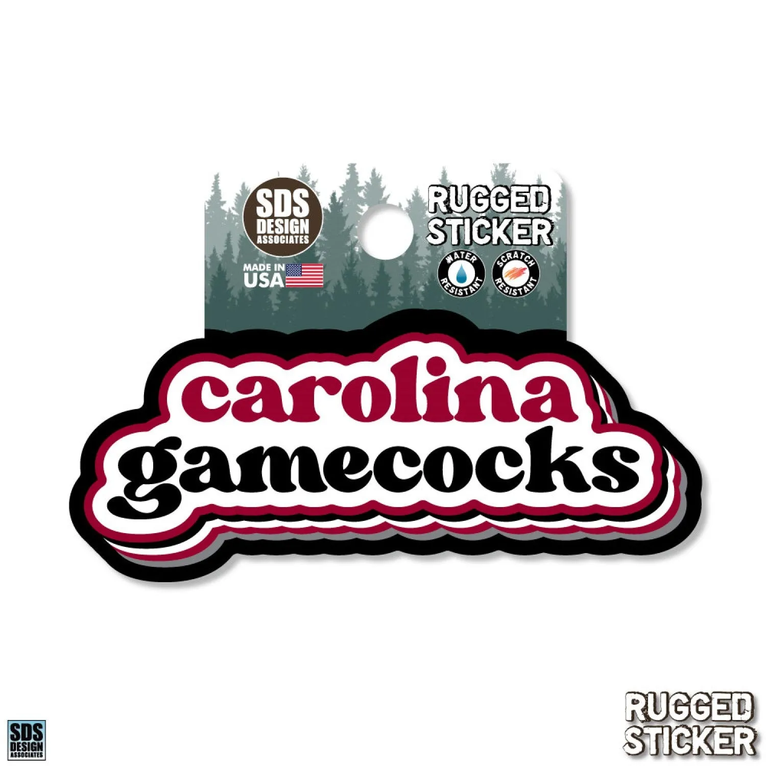 3.5" BUBBLE CAROLINA GAMECOCKS RUGGED STICKER