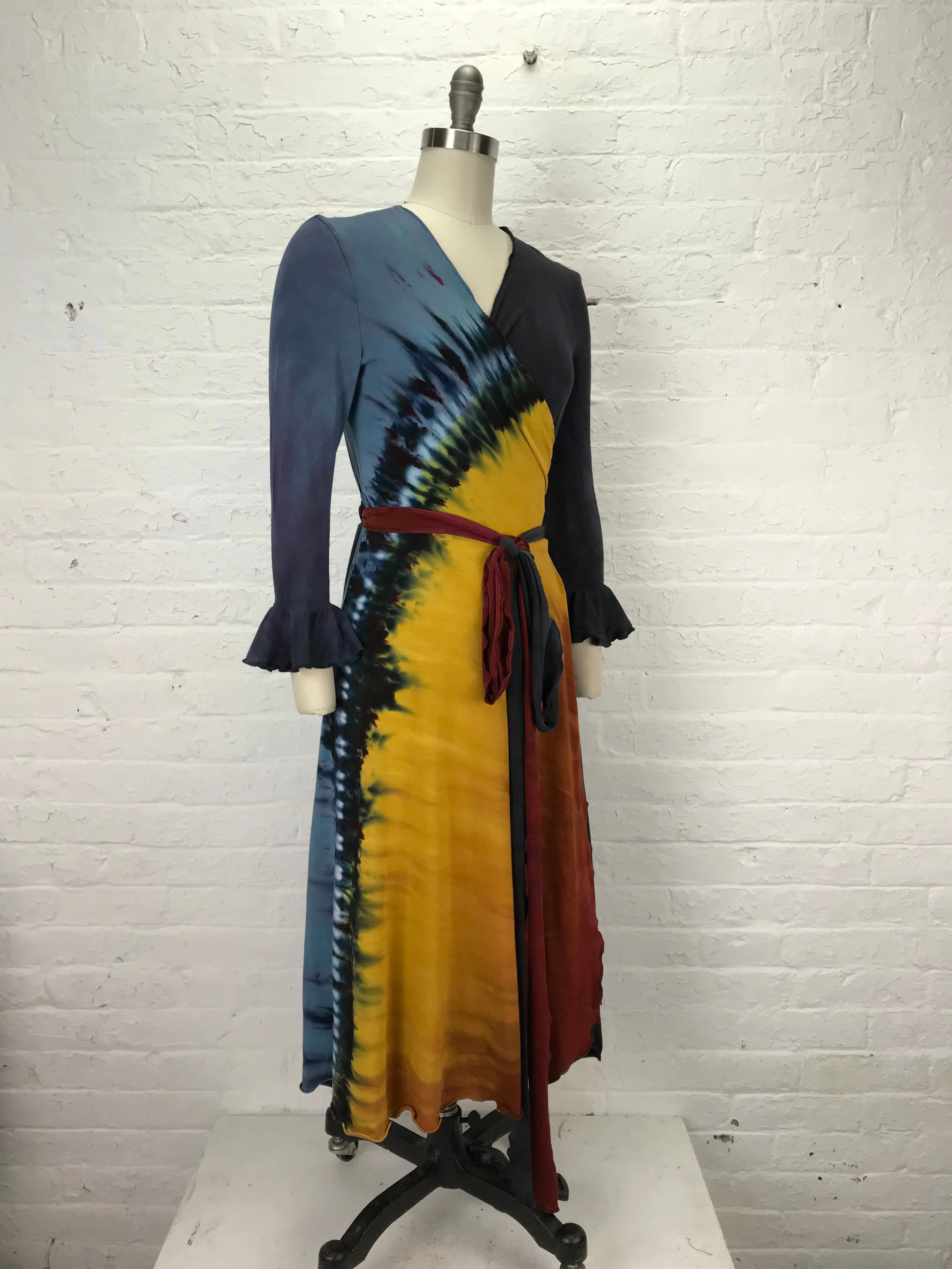 Flamenco Wrap Dress in Sunrise over Spain - Medium