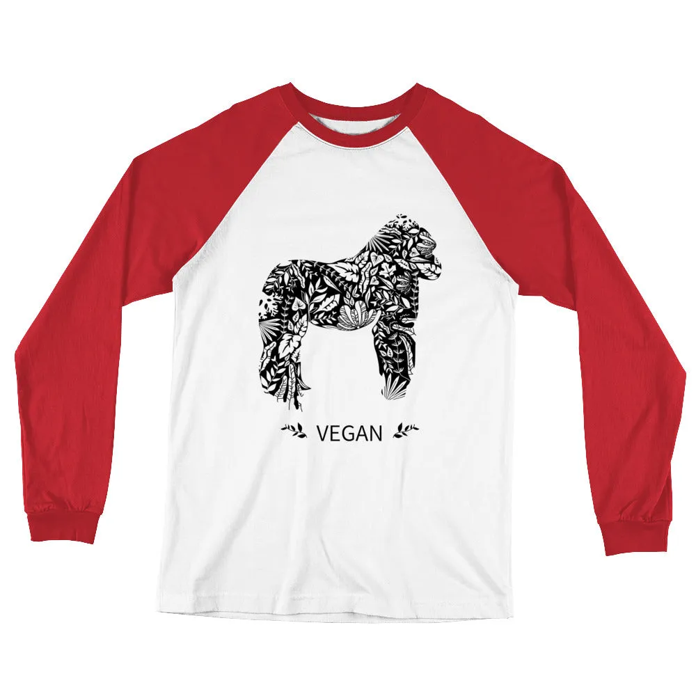 Loud Vegan Gorilla Baseball Long Sleeve T-Shirt