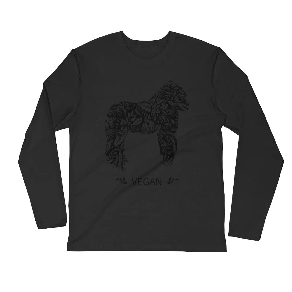 Loud Vegan Gorilla Long Sleeve Fitted Crew