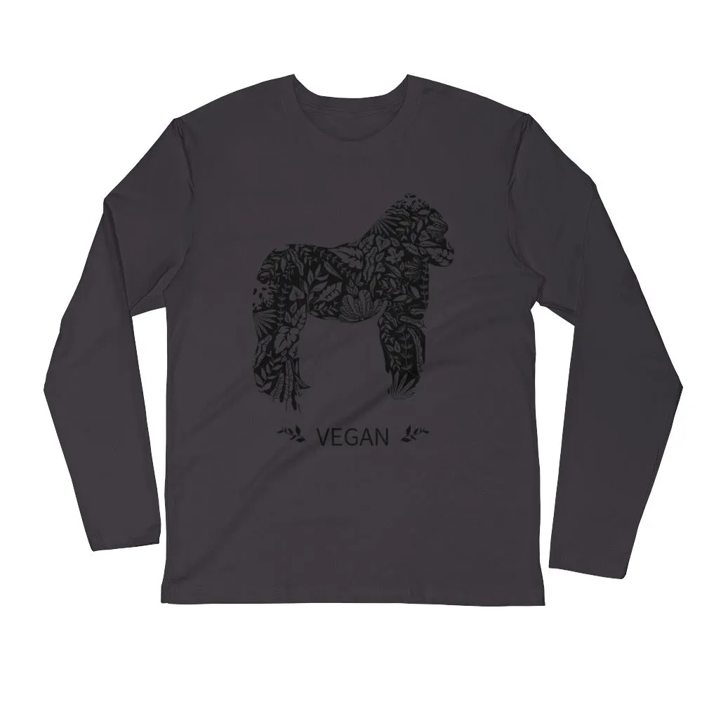 Loud Vegan Gorilla Long Sleeve Fitted Crew