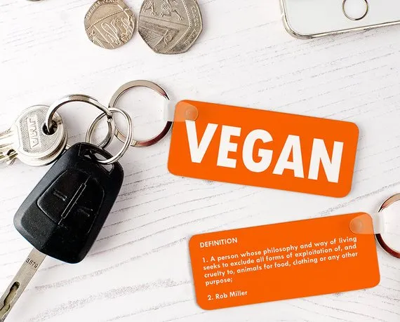 Personalised Definition of Vegan Keyring