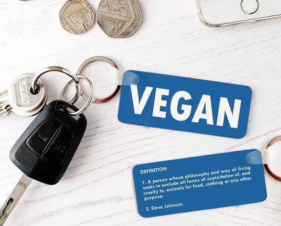 Personalised Definition of Vegan Keyring