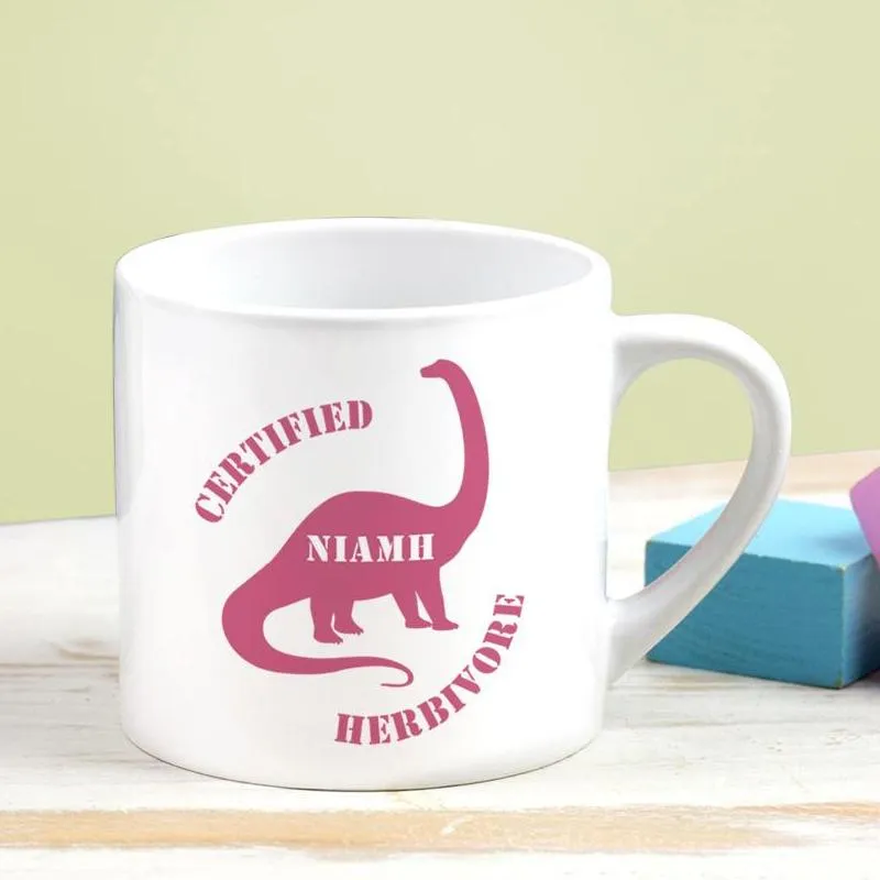 Personalised Vegan 'Herbivore' Mug for Children