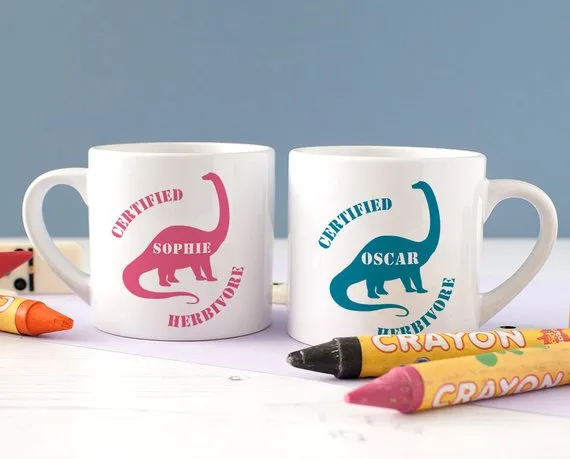 Personalised Vegan 'Herbivore' Mug for Children