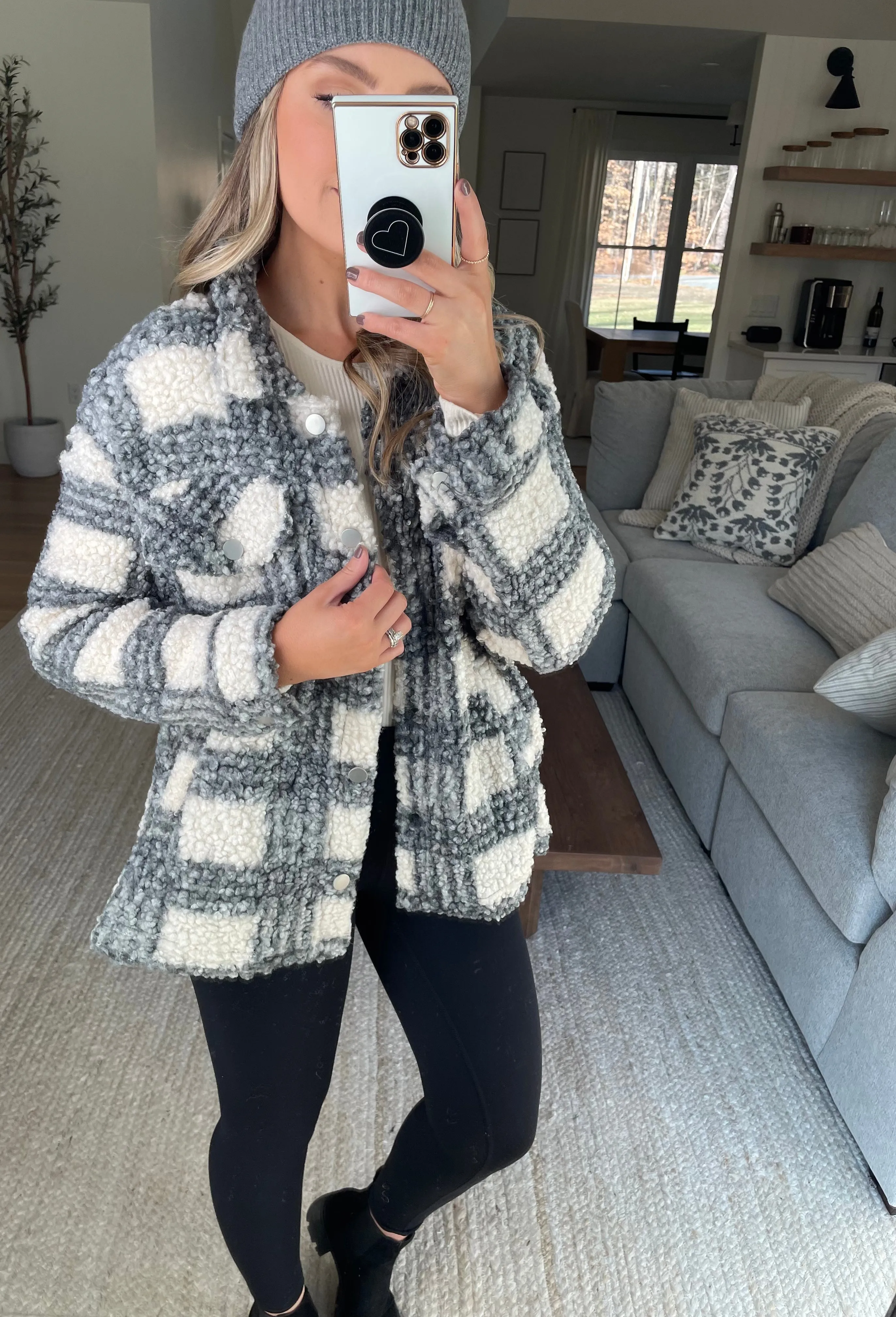 Piper Plaid Teddy Shacket