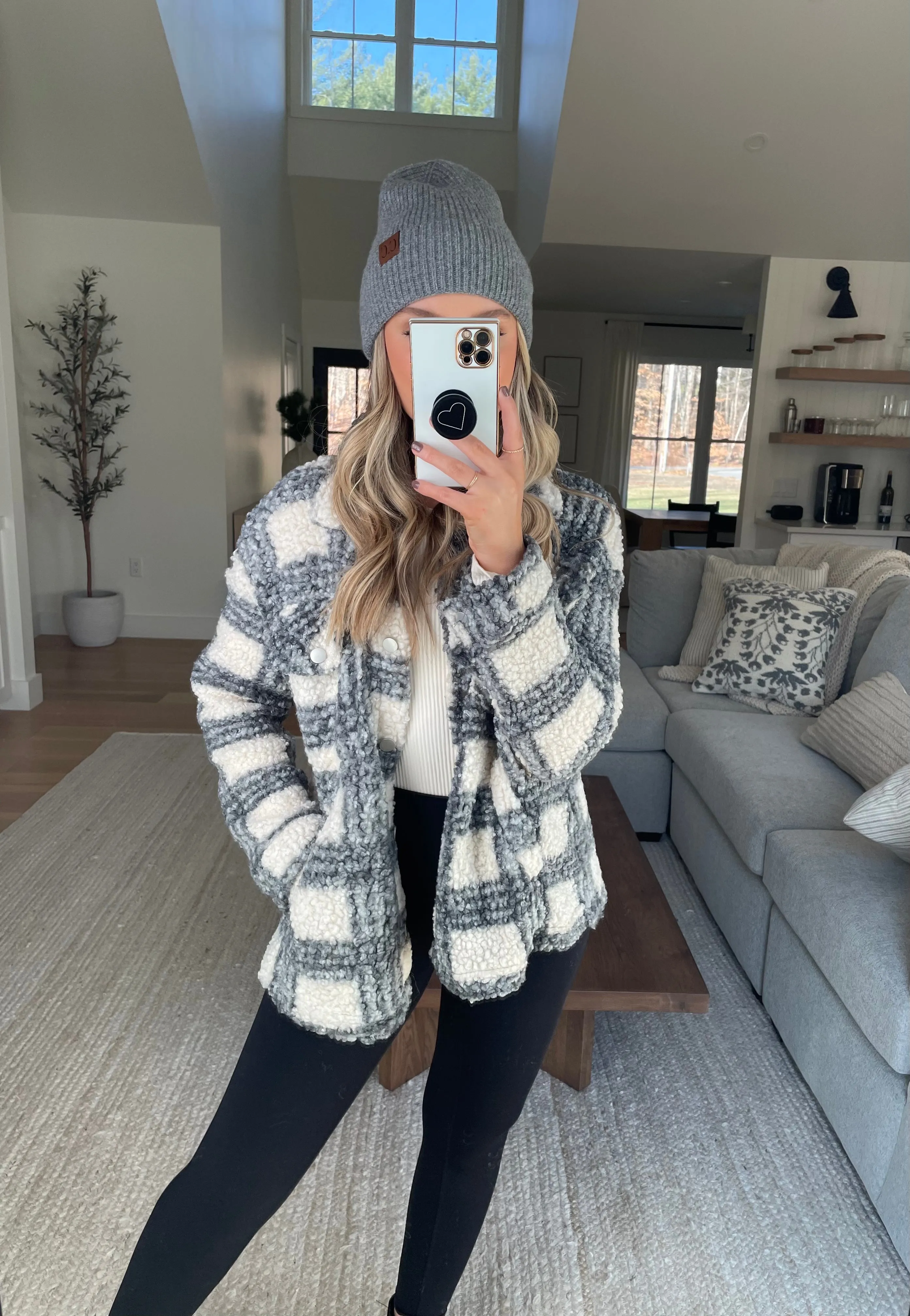 Piper Plaid Teddy Shacket