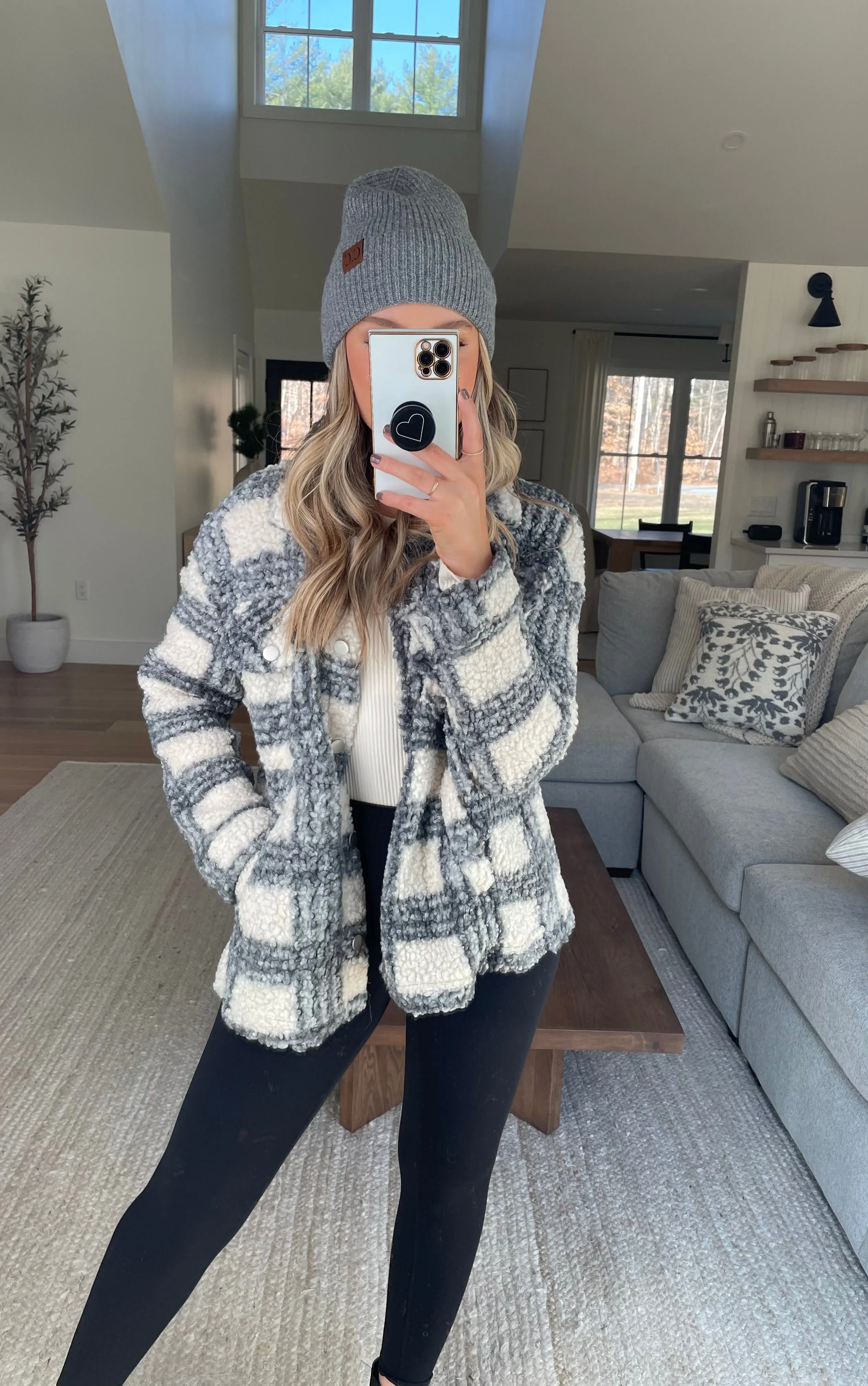 Piper Plaid Teddy Shacket
