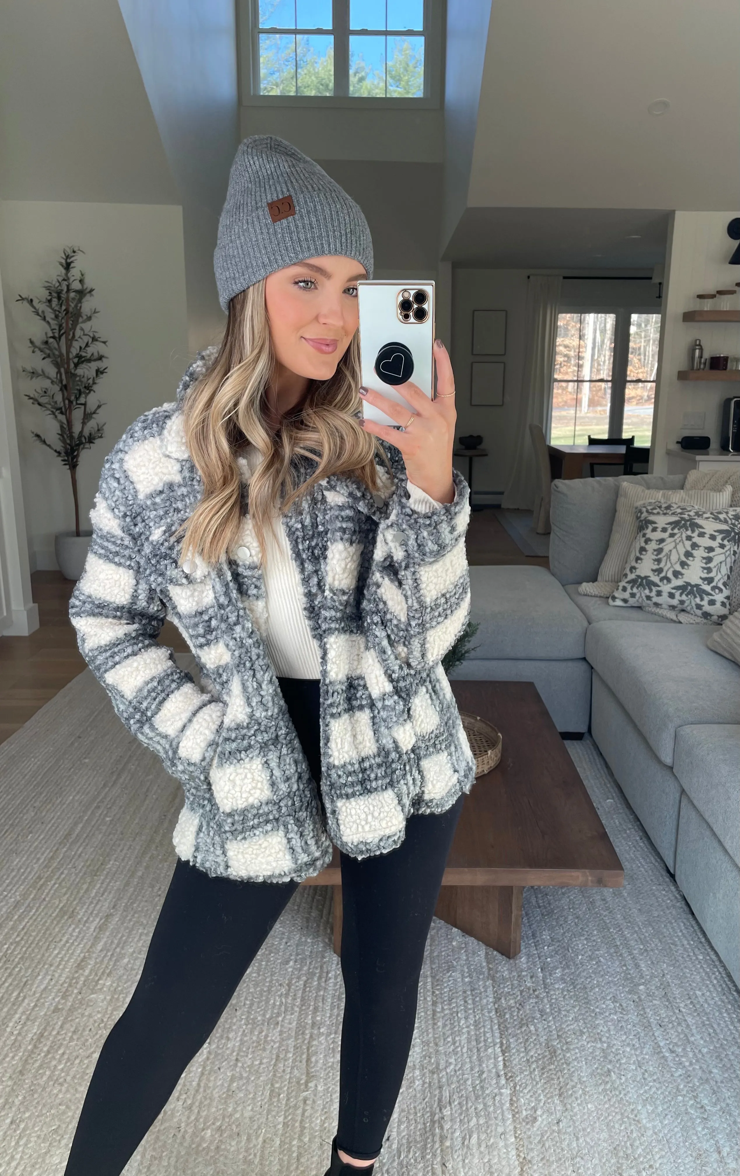Piper Plaid Teddy Shacket