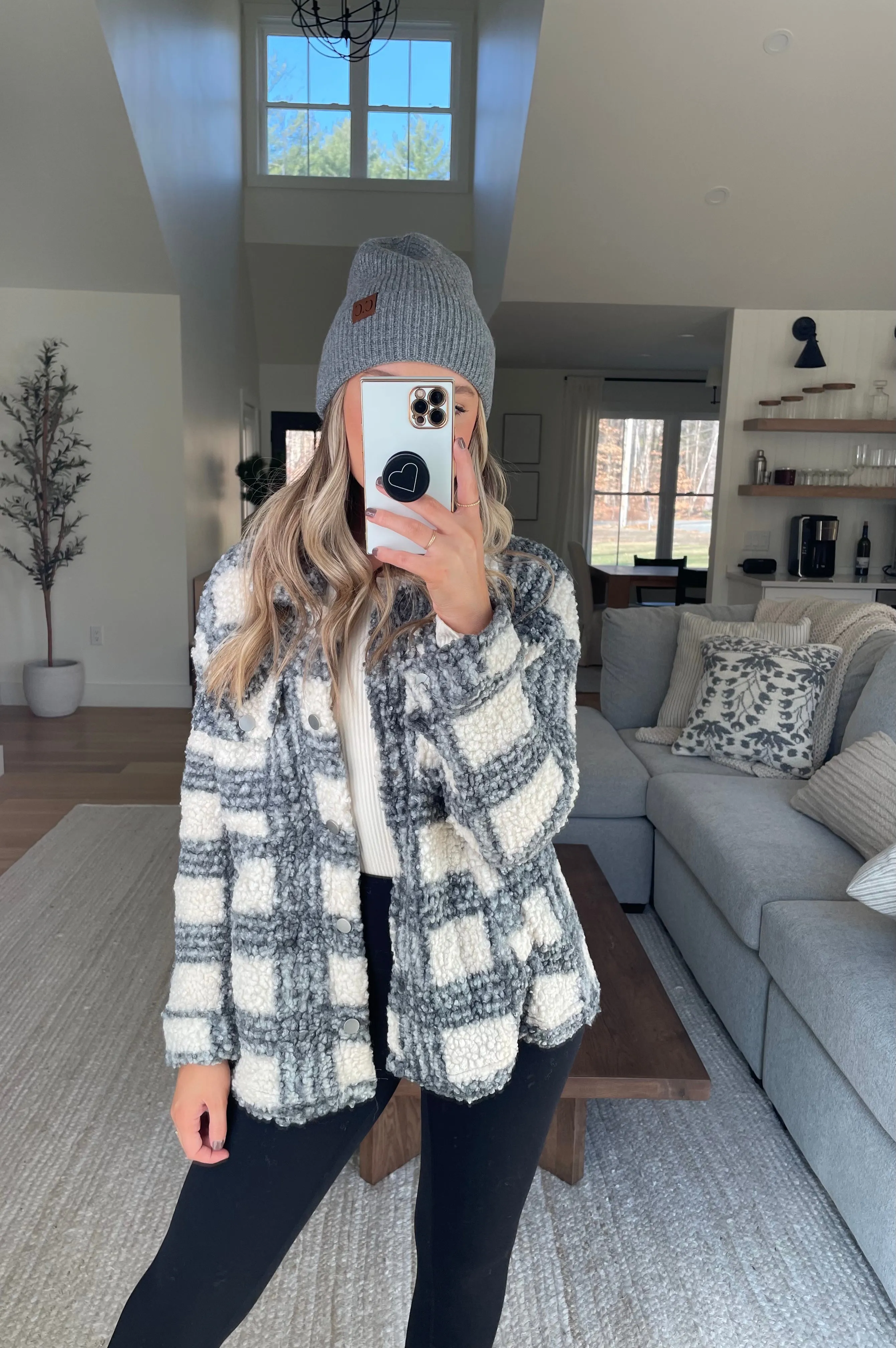 Piper Plaid Teddy Shacket
