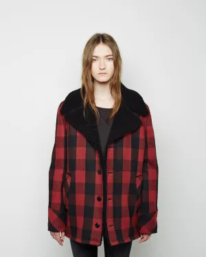 Plaid Sherpa Lined Jacket