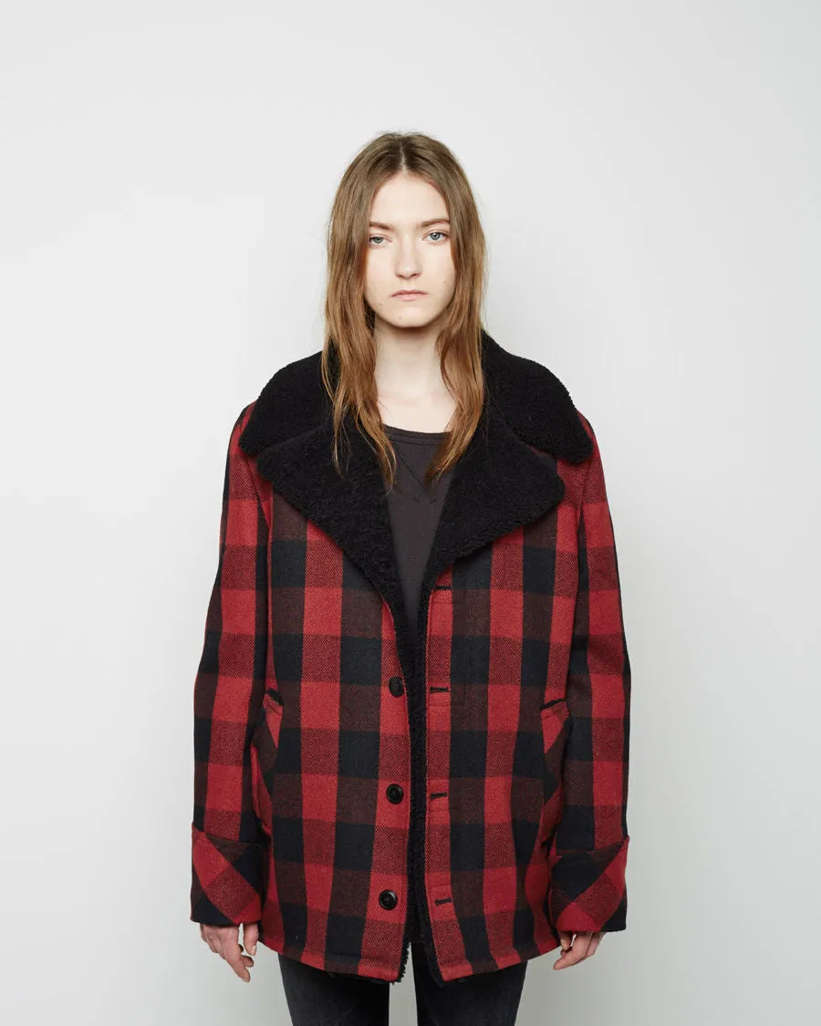 Plaid Sherpa Lined Jacket
