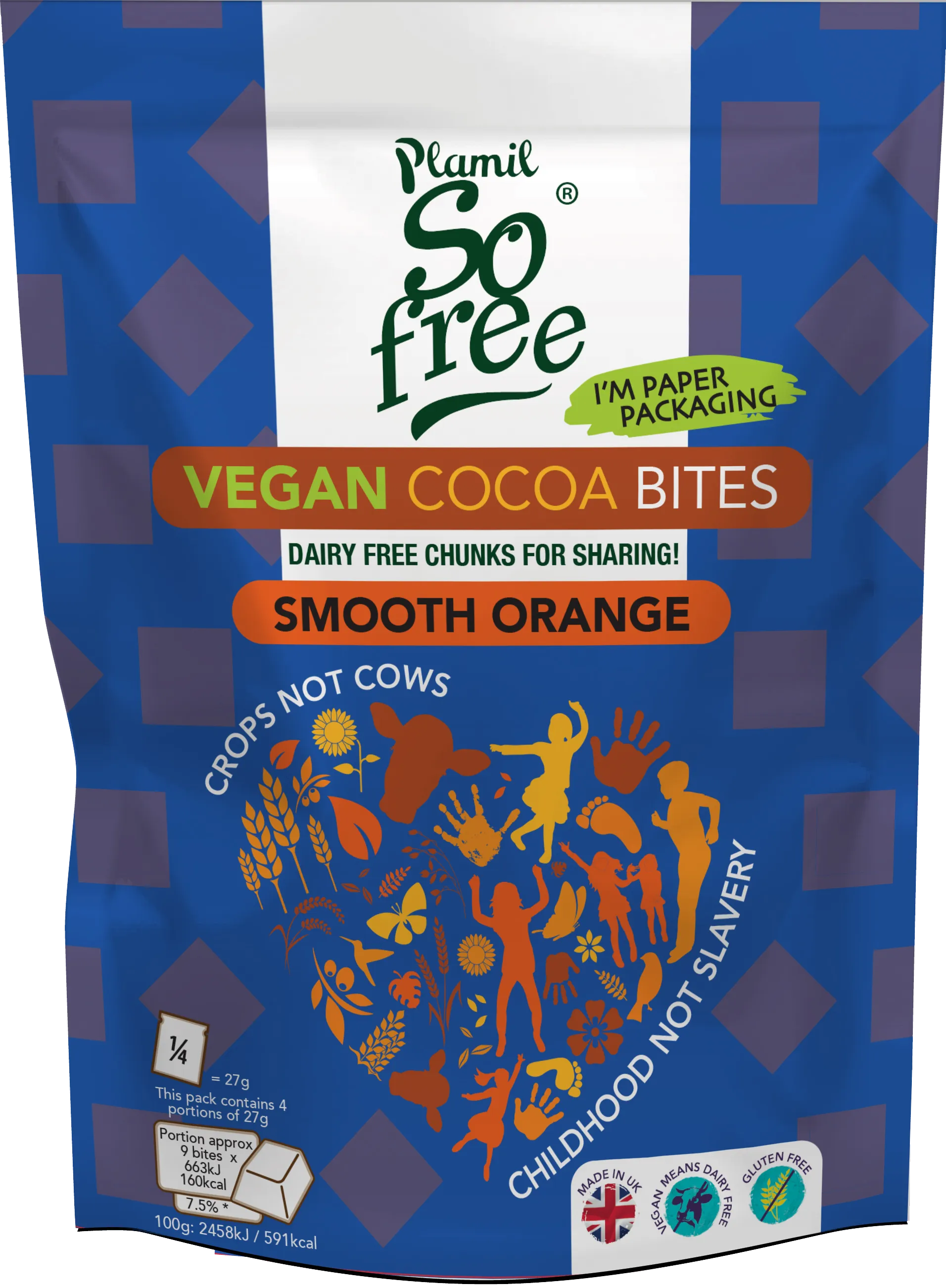 Plamil So Free Vegan Cocoa Bites Smooth Orange 108g
