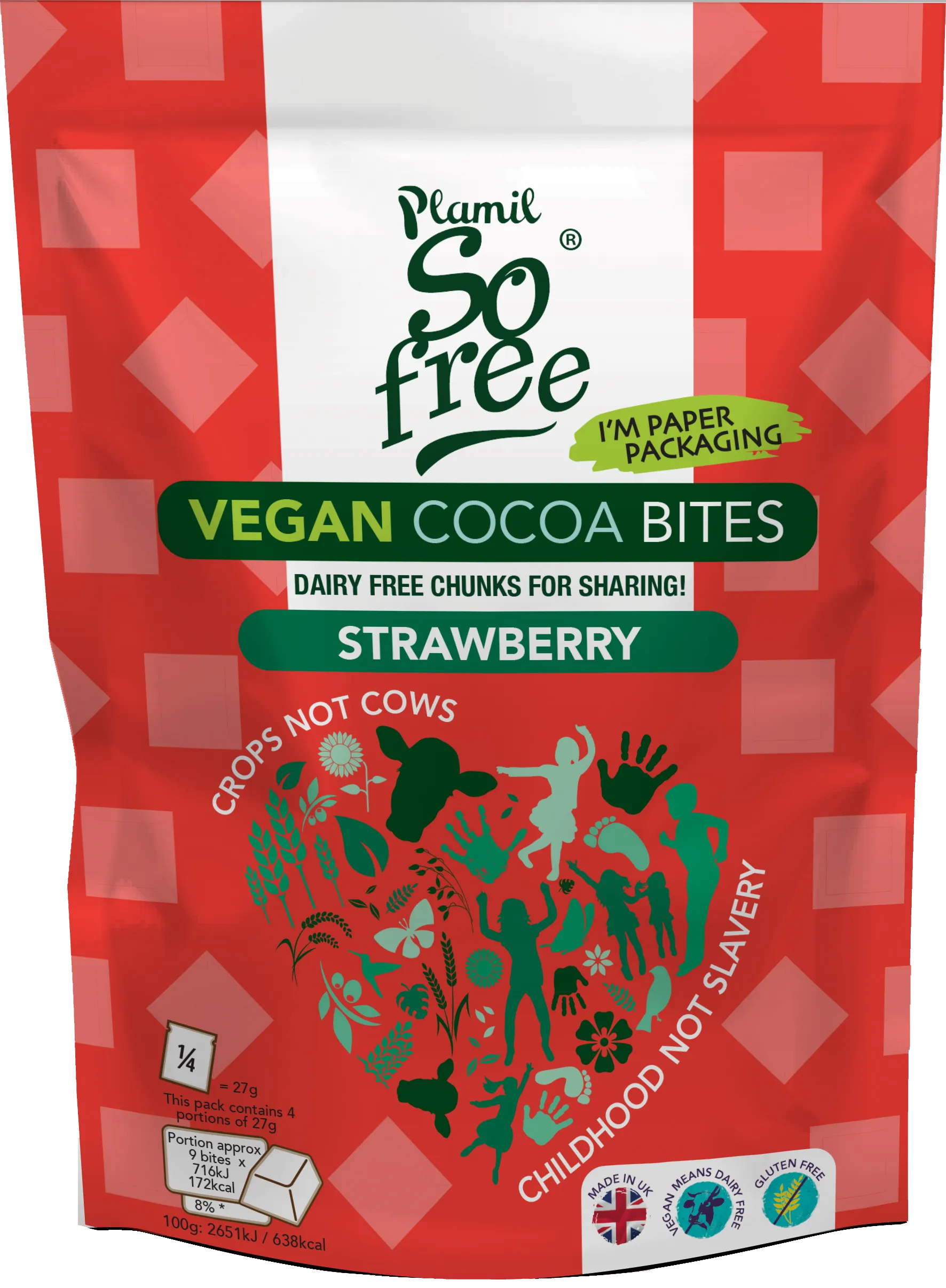 Plamil So Free Vegan Cocoa Bites Strawberry 108g