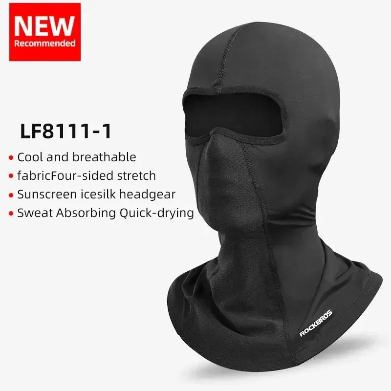 ROCKBROS Women Men's Balaclava Sun Protection Electric Bicycle Motorcycle Full Face Mask Ice Silk Headgear Cycling Spring Summer
