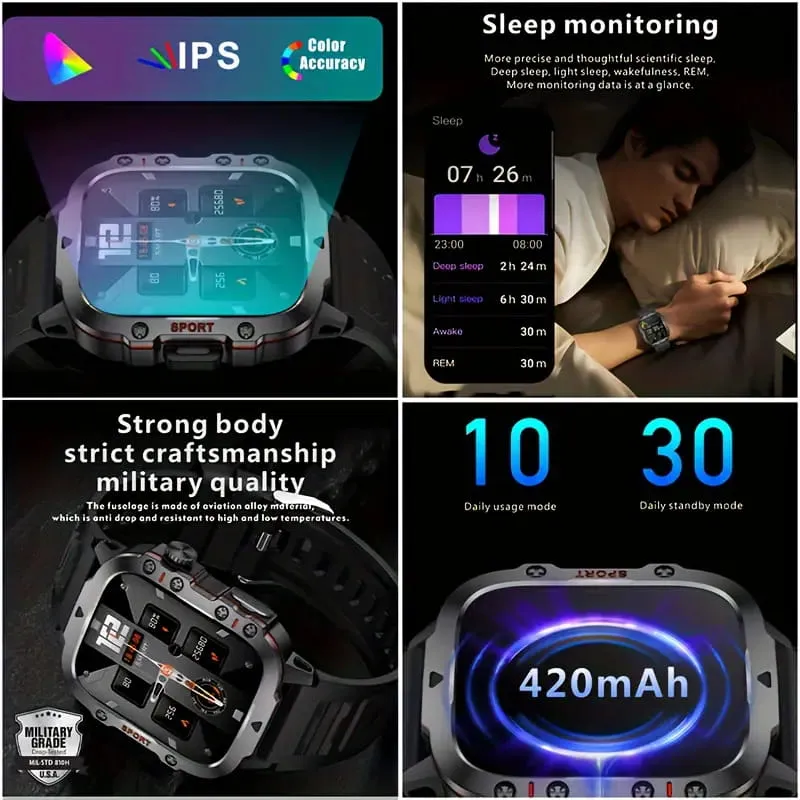 ⌚️Rugged Outdoor Smart Watch - 100  Sports Modes