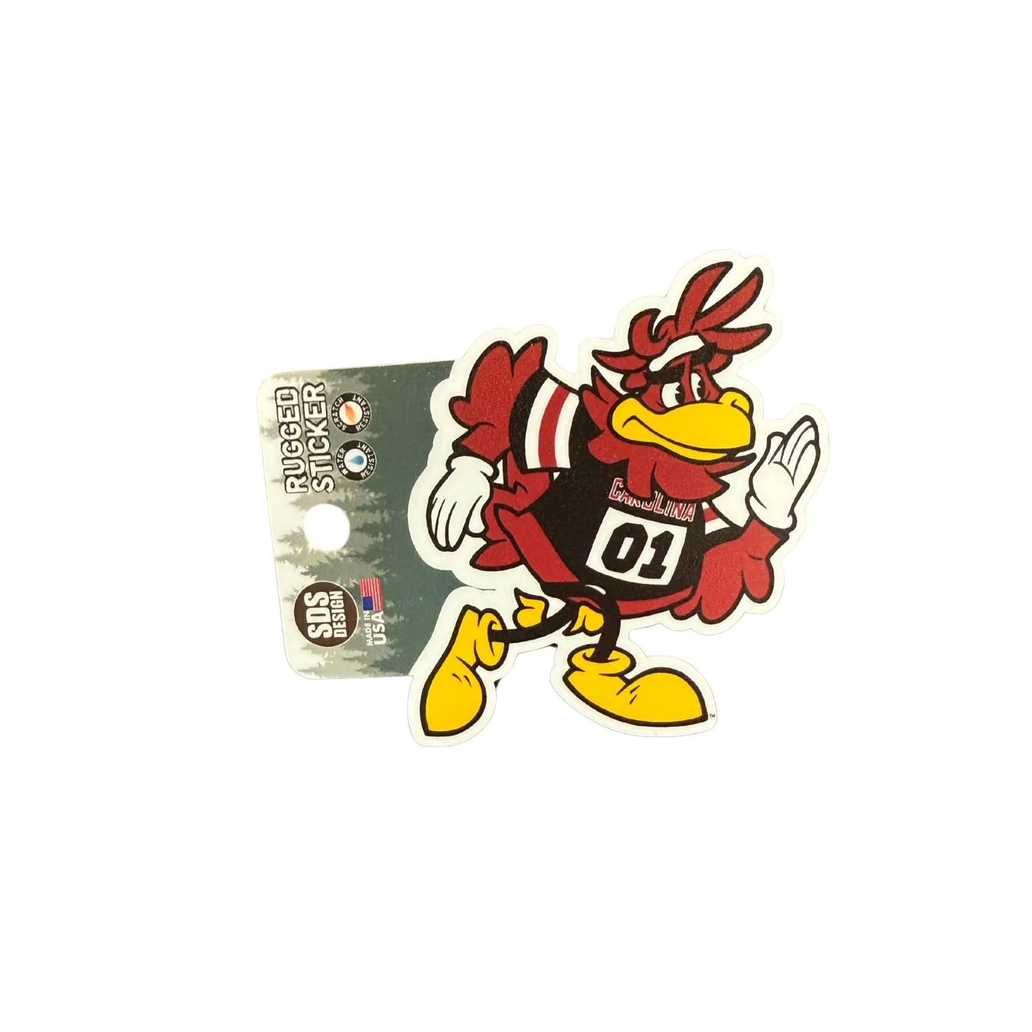 SOUTH CAROLINA GAMECOCKS 3.5" COCKY TRACK RUGGED STICKER