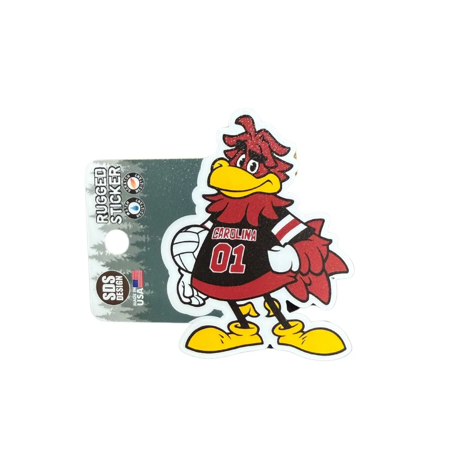 SOUTH CAROLINA GAMECOCKS 3.5" COCKY VOLLEYBALL RUGGED STICKER