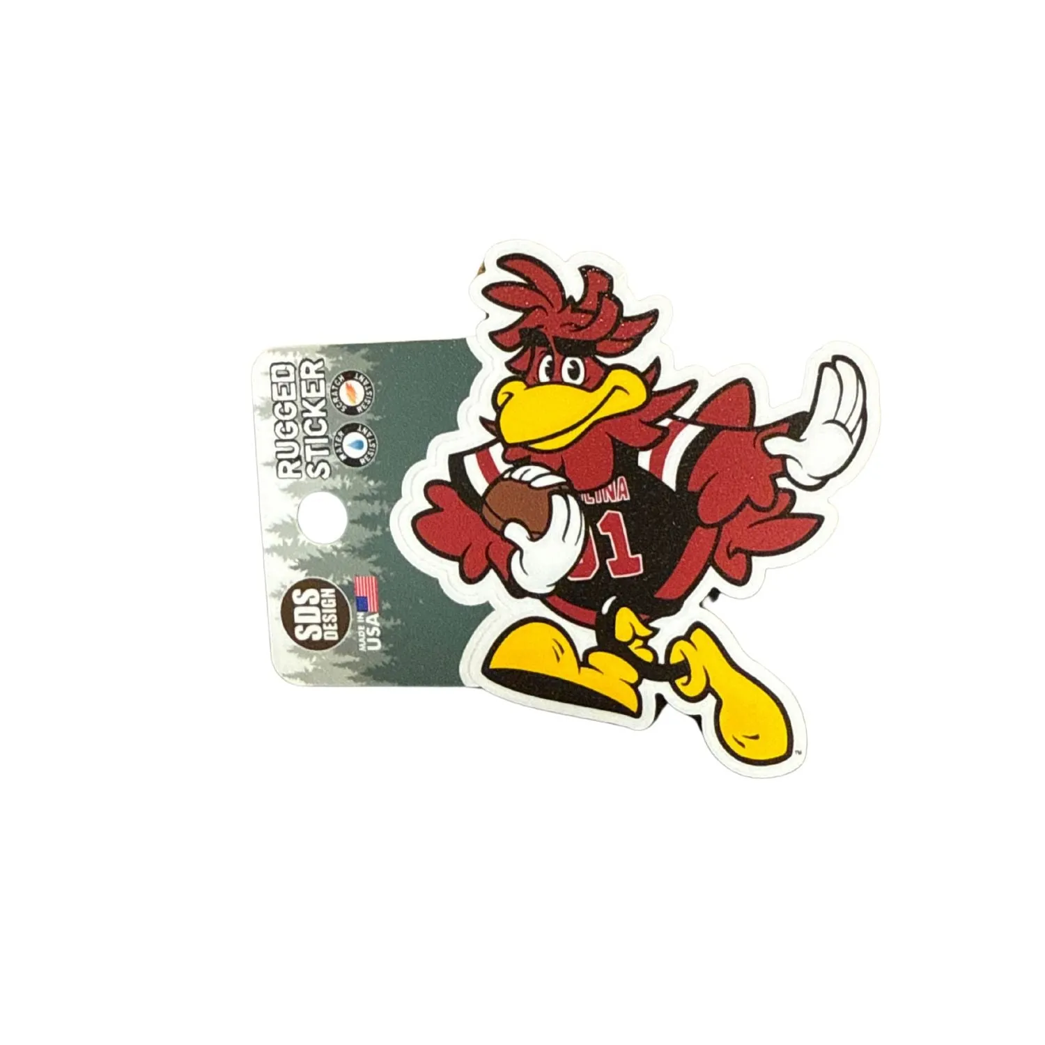 SOUTH CAROLINA GAMECOCKS 3.5" FOOTBALL COCKY RUGGED STICKER