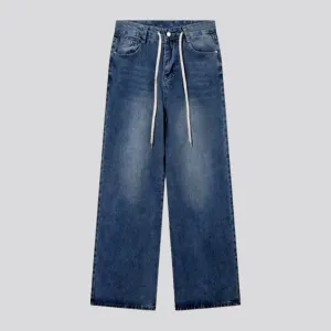 Tall-waistline street jeans