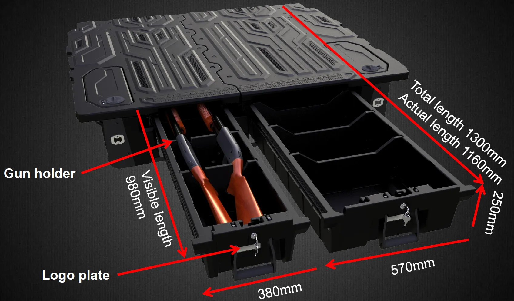 Toyota Hilux REVO SR (J Deck) DC 2015-2025 Weatherproof Drawer System