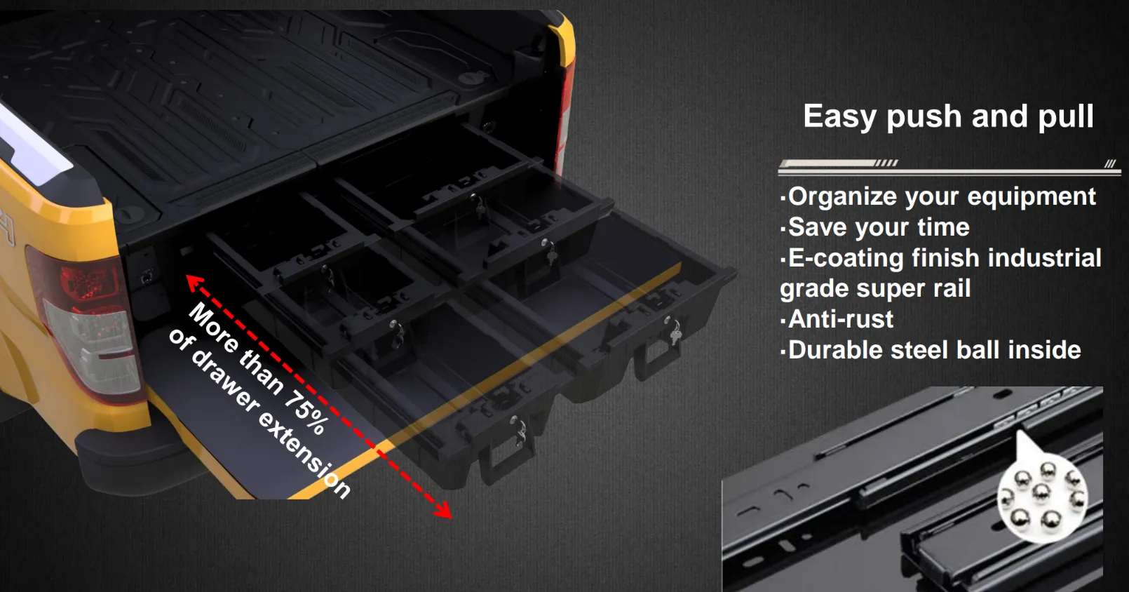 Toyota Hilux REVO SR (J Deck) DC 2015-2025 Weatherproof Drawer System